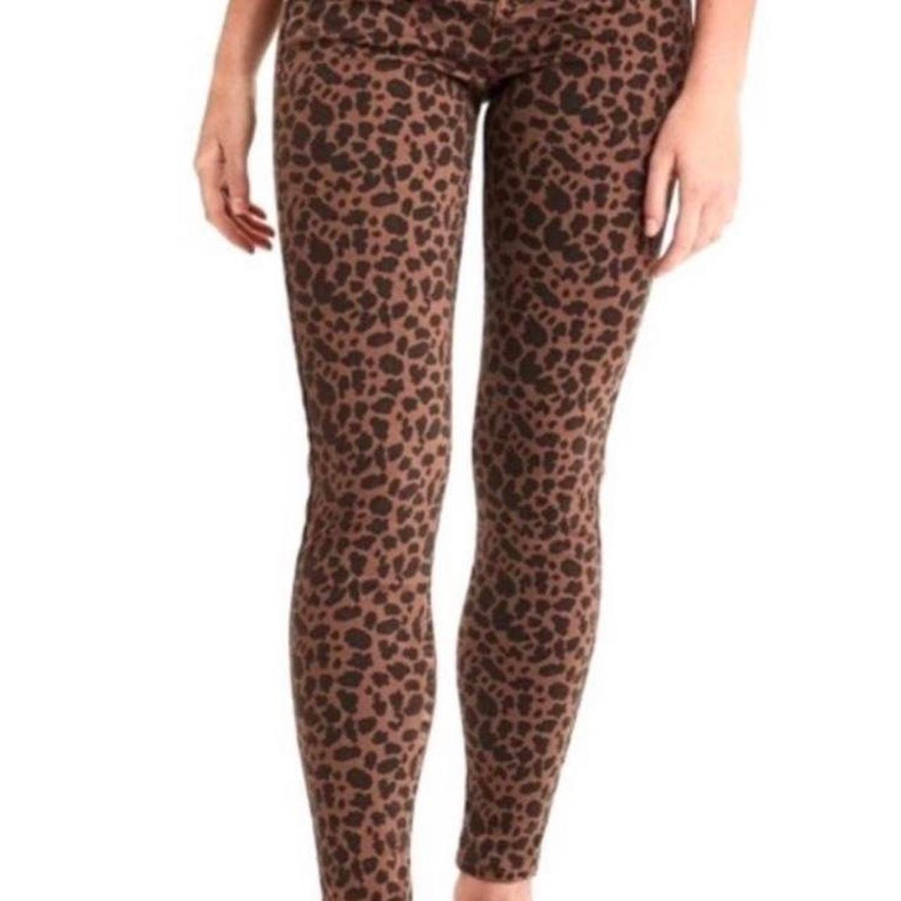 American Eagle Brown Leopard Print Skinny Jeans Size 4 Short